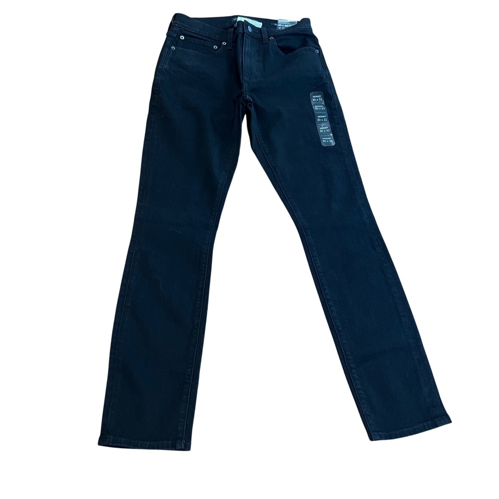 J.Crew Mens Skinny Signature Flex+ Black Denim Jeans 30x32 NEW
